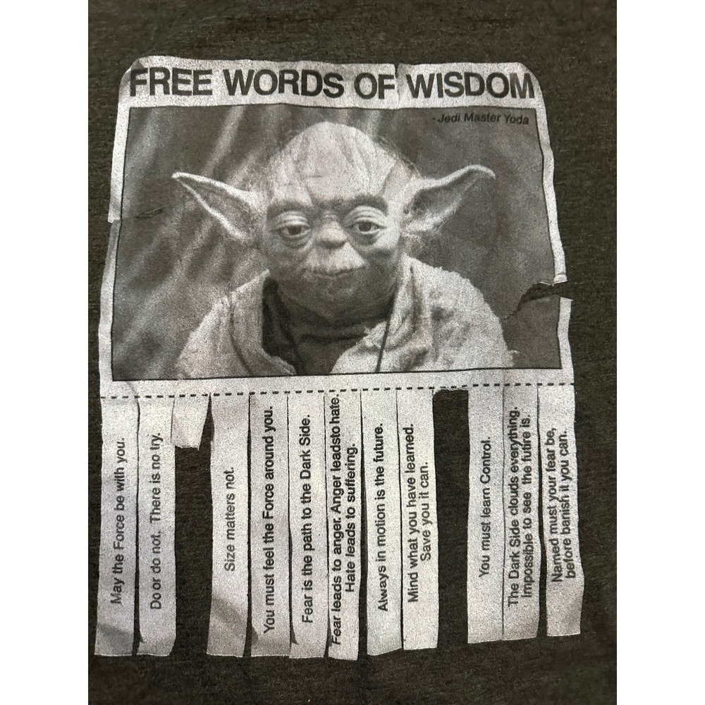 Star Wars Yoda Free Words of Wisdom Graphic T-Shirt Charcoal Heather 3XL